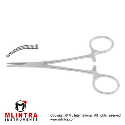 Halsted-Mosquito Haemostatic Forcep Curved - 1 x 2 Teeth Stainless Steel, 14 cm - 5 1/2"